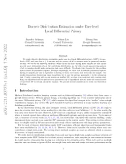 Discrete Distribution Estimation under User-level Local Differential
  Privacy