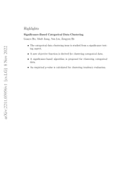 Significance-Based Categorical Data Clustering