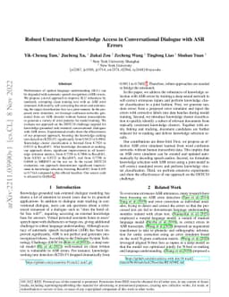 Robust Unstructured Knowledge Access in Conversational Dialogue with ASR
  Errors