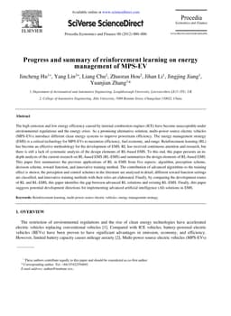 Progress and summary of reinforcement learning on energy management of
  MPS-EV