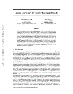 Active Learning with Tabular Language Models