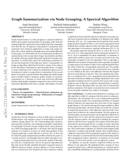 Graph Summarization via Node Grouping: A Spectral Algorithm