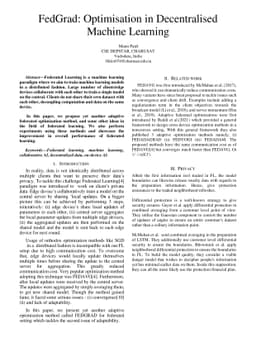 FedGrad: Optimisation in Decentralised Machine Learning