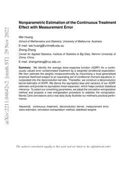 Nonparametric Estimation of the Continuous Treatment Effect with
  Measurement Error