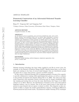 Framework Construction of an Adversarial Federated Transfer Learning
  Classifier
