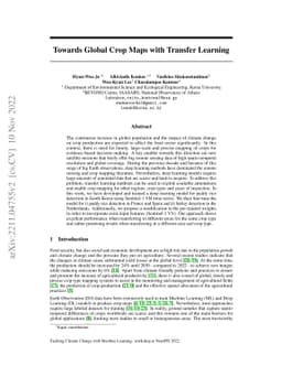 Towards Global Crop Maps with Transfer Learning