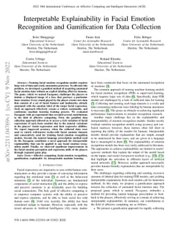 Interpretable Explainability in Facial Emotion Recognition and
  Gamification for Data Collection