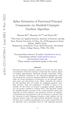 Spline Estimation of Functional Principal Components via Manifold
  Conjugate Gradient Algorithm