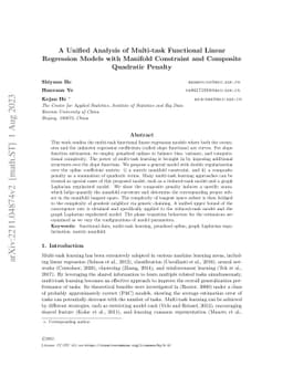 A Unified Analysis of Multi-task Functional Linear Regression Models
  with Manifold Constraint and Composite Quadratic Penalty