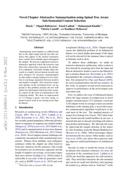 Novel Chapter Abstractive Summarization using Spinal Tree Aware
  Sub-Sentential Content Selection