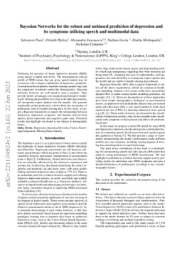 Bayesian Networks for the robust and unbiased prediction of depression
  and its symptoms utilizing speech and multimodal data