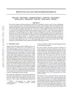 Efficiently Scaling Transformer Inference