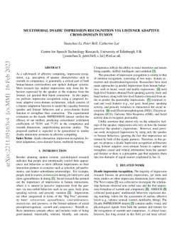 Multimodal Dyadic Impression Recognition via Listener Adaptive
  Cross-Domain Fusion