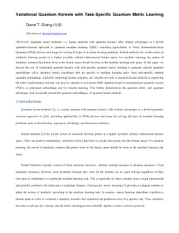 Variational Quantum Kernels with Task-Specific Quantum Metric Learning