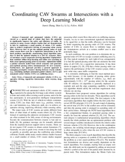 Coordinating CAV Swarms at Intersections with a Deep Learning Model