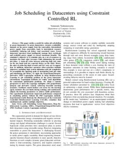 Job Scheduling in Datacenters using Constraint Controlled RL