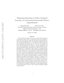 Mitigating Forgetting in Online Continual Learning via Contrasting
  Semantically Distinct Augmentations