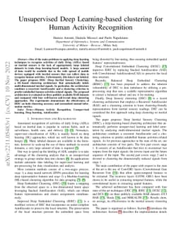 Unsupervised Deep Learning-based clustering for Human Activity
  Recognition