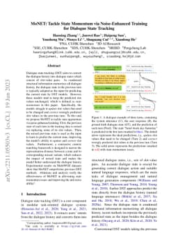 MoNET: Tackle State Momentum via Noise-Enhanced Training for Dialogue
  State Tracking