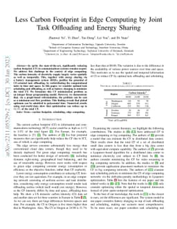 Less Carbon Footprint in Edge Computing by Joint Task Offloading and
  Energy Sharing
