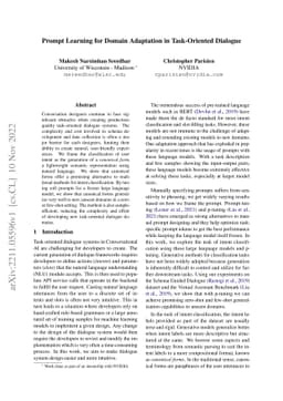Prompt Learning for Domain Adaptation in Task-Oriented Dialogue