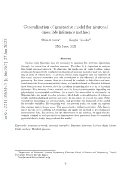 Generalization of generative model for neuronal ensemble inference
  method