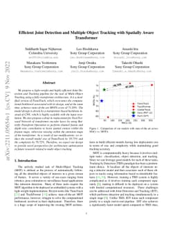 Efficient Joint Detection and Multiple Object Tracking with Spatially
  Aware Transformer
