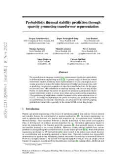 Probabilistic thermal stability prediction through sparsity promoting
  transformer representation
