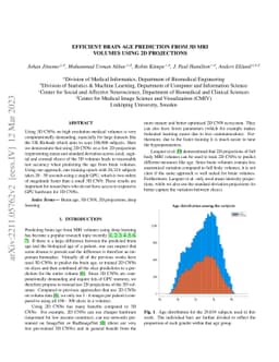 Efficient brain age prediction from 3D MRI volumes using 2D projections