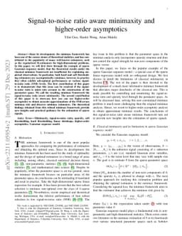 Signal-to-noise ratio aware minimaxity and higher-order asymptotics