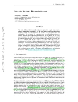 Inverse Kernel Decomposition