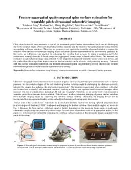 Feature-aggregated spatiotemporal spine surface estimation for wearable
  patch ultrasound volumetric imaging