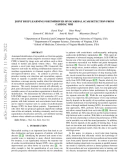 Joint Deep Learning for Improved Myocardial Scar Detection from Cardiac
  MRI