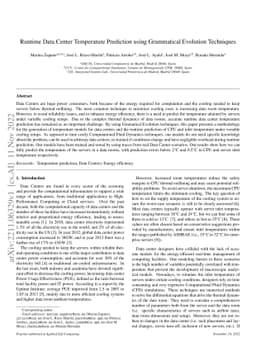 Runtime data center temperature prediction using Grammatical Evolution
  techniques
