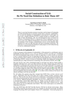 Social Construction of XAI: Do We Need One Definition to Rule Them All?