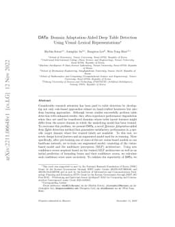 DATa: Domain Adaptation-Aided Deep Table Detection Using Visual-Lexical
  Representations