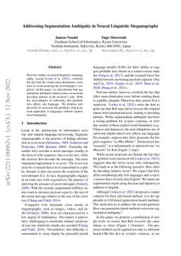 Addressing Segmentation Ambiguity in Neural Linguistic Steganography