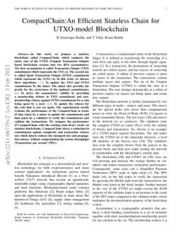 CompactChain:An Efficient Stateless Chain for UTXO-model Blockchain