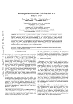 Modeling the Neuromuscular Control System of an Octopus Arm