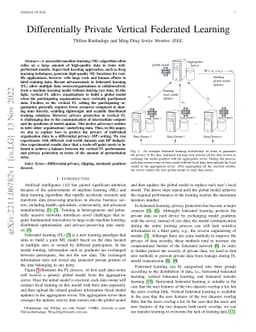 Differentially Private Vertical Federated Learning