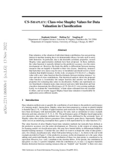 CS-Shapley: Class-wise Shapley Values for Data Valuation in
  Classification