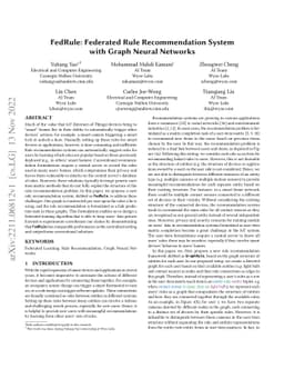 FedRule: Federated Rule Recommendation System with Graph Neural Networks