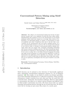 Conversational Pattern Mining using Motif Detection