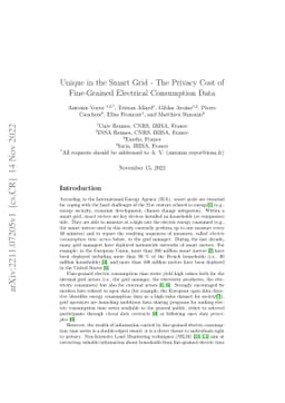 Unique in the Smart Grid -The Privacy Cost of Fine-Grained Electrical
  Consumption Data