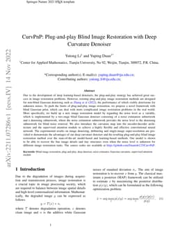 CurvPnP: Plug-and-play Blind Image Restoration with Deep Curvature
  Denoiser