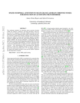 Spatio-Temporal Attention in Multi-Granular Brain Chronnectomes for
  Detection of Autism Spectrum Disorder