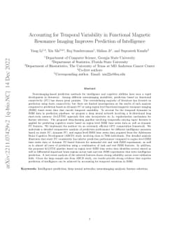 Accounting for Temporal Variability in Functional Magnetic Resonance
  Imaging Improves Prediction of Intelligence