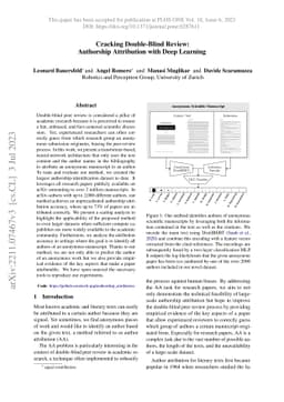 Cracking Double-Blind Review: Authorship Attribution with Deep Learning