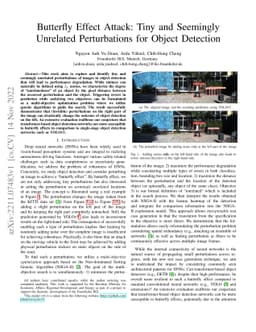 Butterfly Effect Attack: Tiny and Seemingly Unrelated Perturbations for
  Object Detection