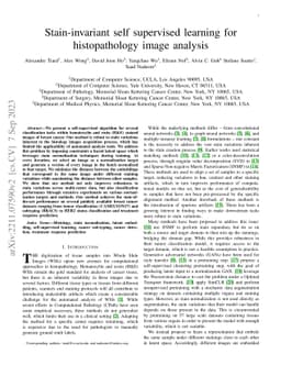 Stain-invariant self supervised learning for histopathology image
  analysis